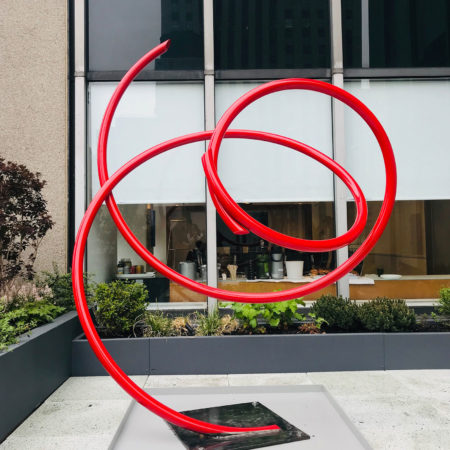 Dandy, 2019,
2" steel pipe, steel plate, Ferrari auto paint,
8H x 6W x 5D feet,
private collection: NY, NY